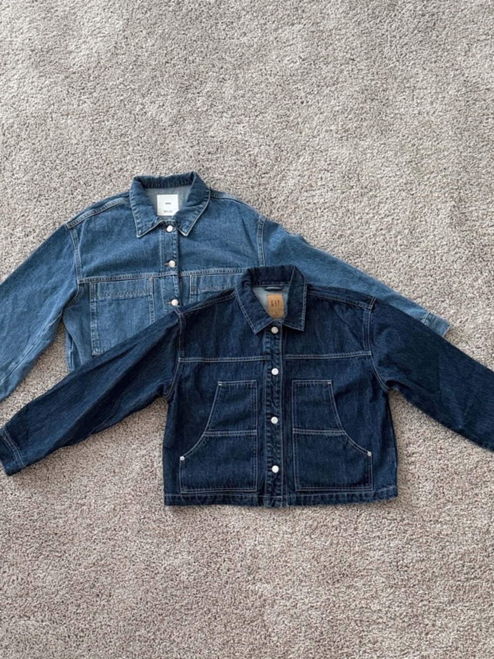 2 Denim Jackets - Blue and Rinse Wash